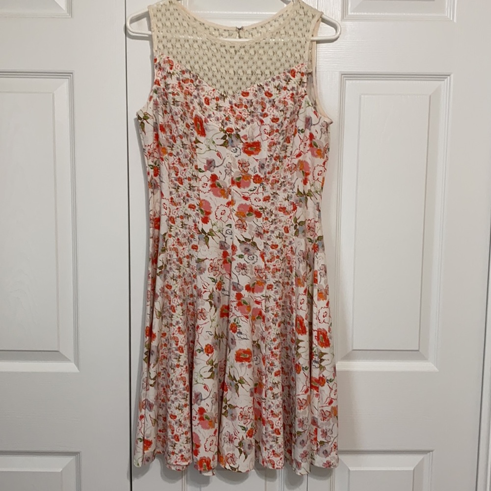 3/$10 ❤️❤️❤️ Gabby Skye Ivory & Coral Floral Dress NWOT
